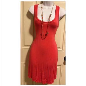 Women's Coral Color Jersey Tank Dress